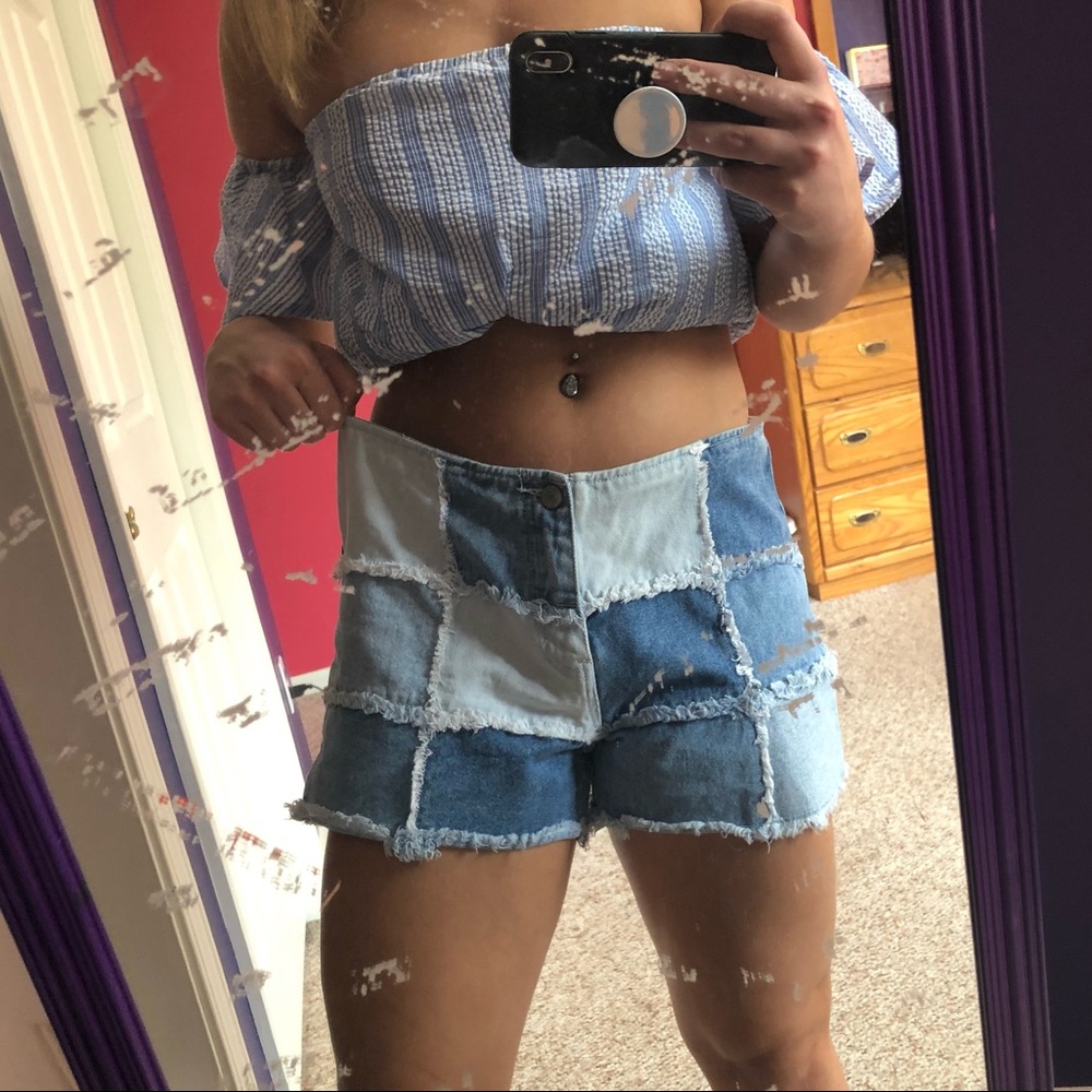 Vintage Color Block Shorts